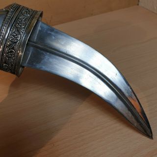 18 Old Rare Antique Islamic Omani Silver Dagger Jambiya Jambya Khanjar Bedouin 12