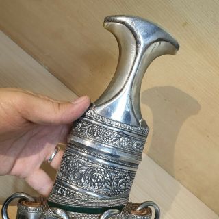 18 Old Rare Antique Islamic Omani Silver Dagger Jambiya Jambya Khanjar Bedouin 3