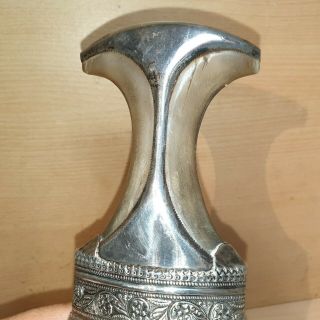 18 Old Rare Antique Islamic Omani Silver Dagger Jambiya Jambya Khanjar Bedouin 5