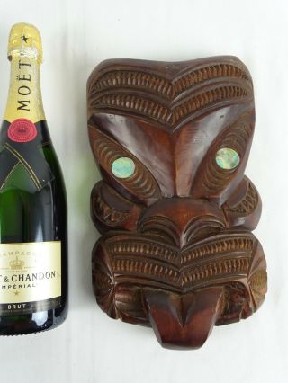 Rare Large Vintage Hand Carved Maori Zealand Tiki By Kima Hakarria Rotorua