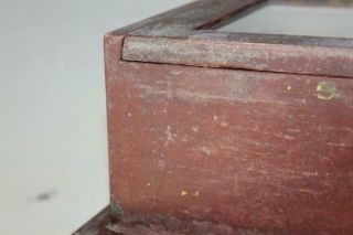 A VERY FINE 19TH C PENNSYLVANIA HANGING WATCH BOX IN BEST RED PAINT 12