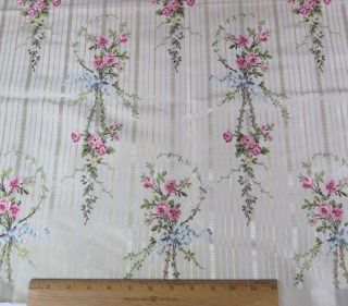 Antique French Lyon Silk Brocaded Panel Sample Fabric C1860 L - 34 " X W - 50 "