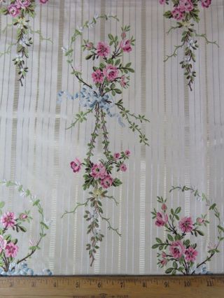 Antique French Lyon Silk Brocaded Panel Sample Fabric c1860 L - 34 