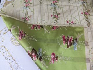 Antique French Lyon Silk Brocaded Panel Sample Fabric c1860 L - 34 