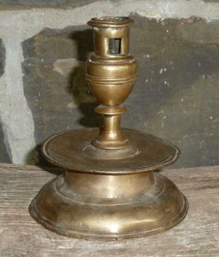 Early 17th Century Capstan Candlestick Antique Early Lighting Antique Brass Nr