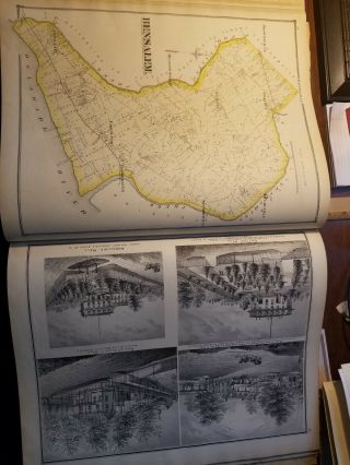 1876 J D Scott Atlas Bucks County,  108 pages,  color maps 11