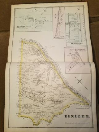 1876 J D Scott Atlas Bucks County,  108 pages,  color maps 3