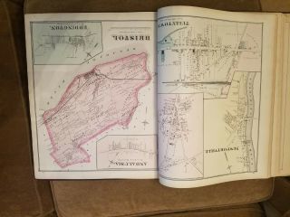 1876 J D Scott Atlas Bucks County,  108 pages,  color maps 8