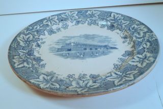 1851 Historical Staffordshire Worlds Fair Crystal Palace Building - 9 1/2 " Plate
