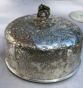 ORNATE GERMAN HANAU GILT STERLING SILVER BUTTER DISH by STORCK SINSHEIMER 553g 6