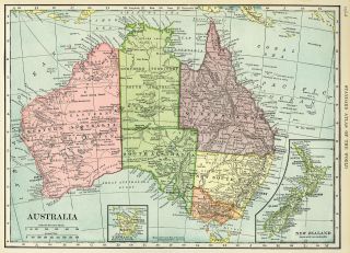 Map Of Australia Full Canvas Print A0 World Globe Landscape Poster Zealand