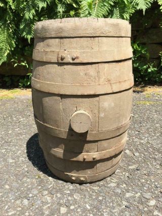 Antique Wood Whiskey Beer Keg Barrel Cowboy Western Country Decor 17 1/2 