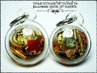 Billionaire Kratae Cat Placenta Phra Arjarn O Thai Amulet Bring Lucky Wealth