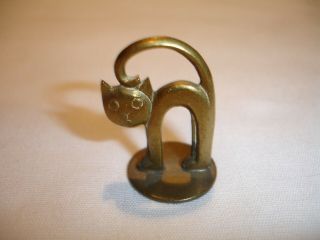 ART DECO WIENER HAGENAUER Brass Miniature CAT Statue Made in Austria 3