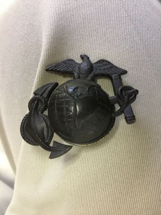 Bronze Wwi Usmc United States Marine Corps Em Hat Device Pin No Res.