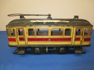 Early 1900’s Large Gunthermann Tin - Trams Floor Windup Trolley