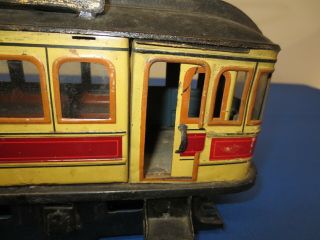 Early 1900’s Large Gunthermann Tin - Trams Floor Windup Trolley 7