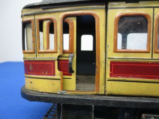 Early 1900’s Large Gunthermann Tin - Trams Floor Windup Trolley 8