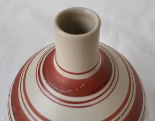 Mid Century Modern Scandinavian Striped Ceramic Vase,  Signed 3