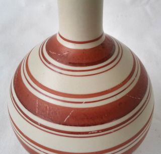 Mid Century Modern Scandinavian Striped Ceramic Vase,  Signed 4