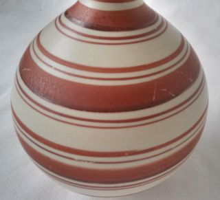 Mid Century Modern Scandinavian Striped Ceramic Vase,  Signed 5