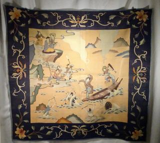 Chinese Silk Kesi Woven Textile Panel 31.  5 " X 33 ",  80cm X 84cm - 56592