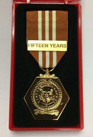 Singapore Armed Forces Saf Long Service Good Conduct Medal 15 Year Full Size Box