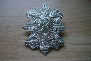 British Army Glasgow Highlanders Hli Anodised Aluminium Staybright Cap Hat Badge