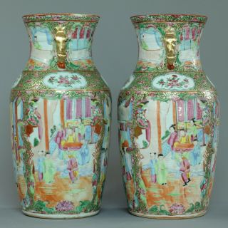 A large chinese famille rose figural vases - 19th C 4