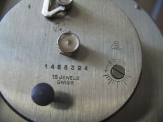 IMH of Swiss 8 Day World Clock 15 Jewel Repair or Parts 4