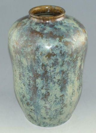 Large Villeroy & Boch Luxembourg Crystalline Glazed Vase 12 3/8 " 313/1 C.  1890