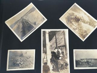 c1918 WWI PHOTO ALBUM Soldier Portraits,  Snapshots,  Europe War Scene Postcards 10