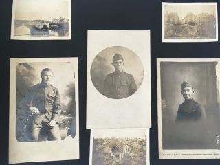 C1918 Wwi Photo Album Soldier Portraits,  Snapshots,  Europe War Scene Postcards