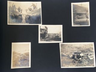 c1918 WWI PHOTO ALBUM Soldier Portraits,  Snapshots,  Europe War Scene Postcards 4