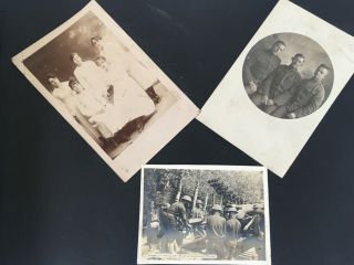 c1918 WWI PHOTO ALBUM Soldier Portraits,  Snapshots,  Europe War Scene Postcards 7