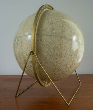 Rand Mcnally 12 " Moon Globe Lunar Mid Century Apollo Denoyer Cram Replogle Era