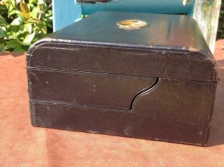 Antique Victorian Leather Campaign Writing Box With Brass Quality c1880 ' s 10