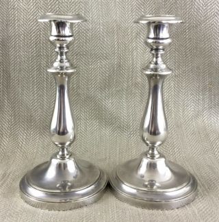 Christofle Silverplate Candlesticks Candle Sticks Antique French Pair