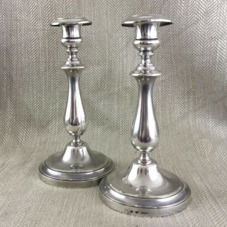 Christofle Silverplate Candlesticks Candle Sticks Antique French Pair 2