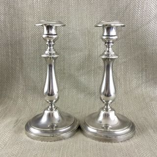 Christofle Silverplate Candlesticks Candle Sticks Antique French Pair 4