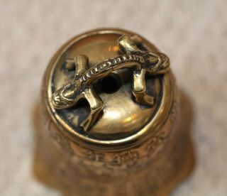 Antique Chinese bronze carved Dragon Bell,  Xuande mark,  19th Century,  QING. 9