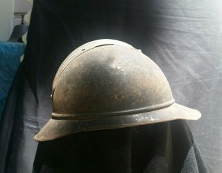 WWI FRENCH m15 ADRIAN infantry HELMET with LINER & CREST 3