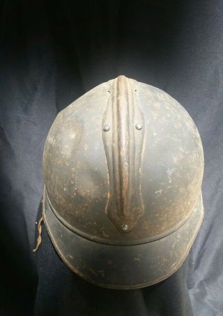 WWI FRENCH m15 ADRIAN infantry HELMET with LINER & CREST 5