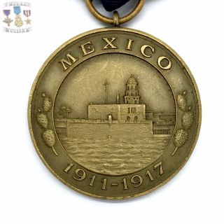 6961 WWI US NAVY MEXICO CAMPAIGN MEDAL 1911 - 1917 NUMBERED SPLIT BROOCH BB&B 4
