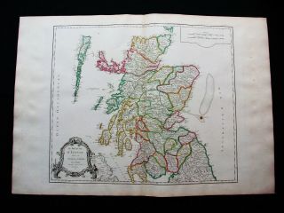 1757 Vaugondy - " Big Folio Map " : Scotland,  United Kingdom,  Edinburgh Dundee Perth