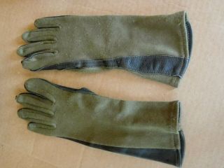 COMBAT VEHICLE CREWMANS / FLIGHT GLOVES NOMEX SUMMER WEIGHT SIZE 8 OLIVE & BLACK 2