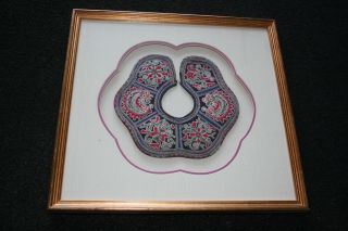 Antique Chinese Silk Embroidery Panel Piece With Modern Framed Glazed 2