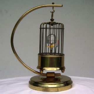 Vintage Kaiser Brass Bird Cage Annular Dial Wind - Up Clock W/ Stand Made Germany