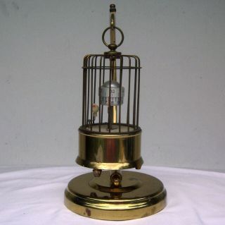 Vintage Kaiser Brass Bird Cage Annular Dial Wind - Up Clock w/ Stand Made Germany 2