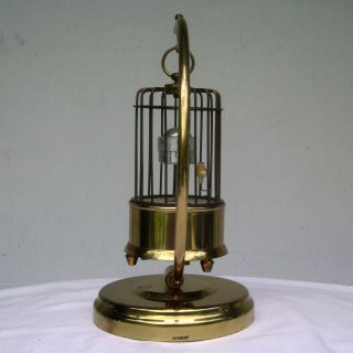 Vintage Kaiser Brass Bird Cage Annular Dial Wind - Up Clock w/ Stand Made Germany 4